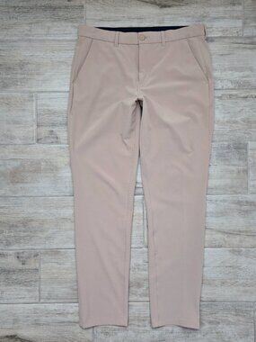 Mizzen + Main Helmsman Chino Pants Mens Khaki Performance Stretch Preppy 34W 32L